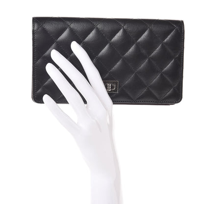 Chanel Aged Calfskin Quilted Reissue 2.55 Yen Wallet Black 2 of 9