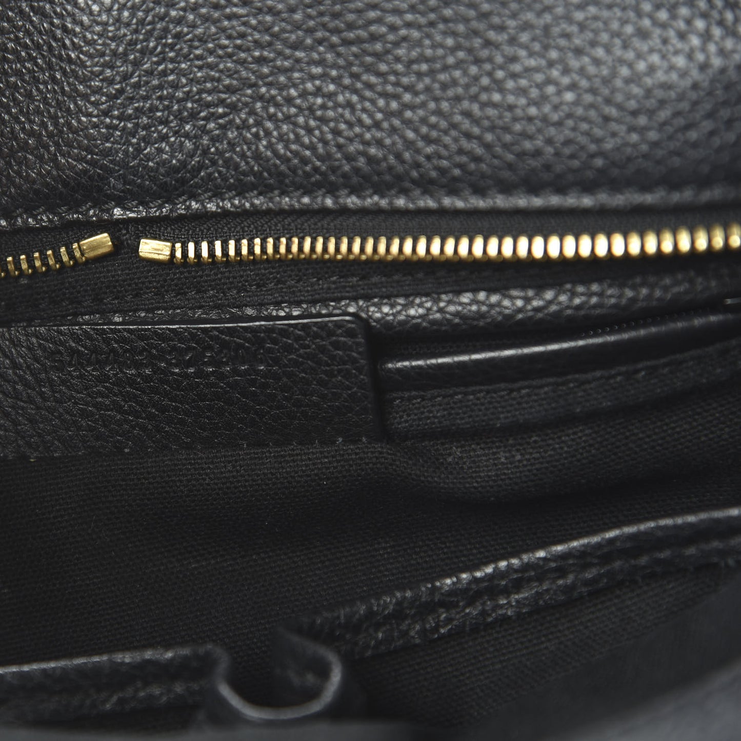 Pebbled Calfskin Small Skull Padlock Zip Around Tote Black
