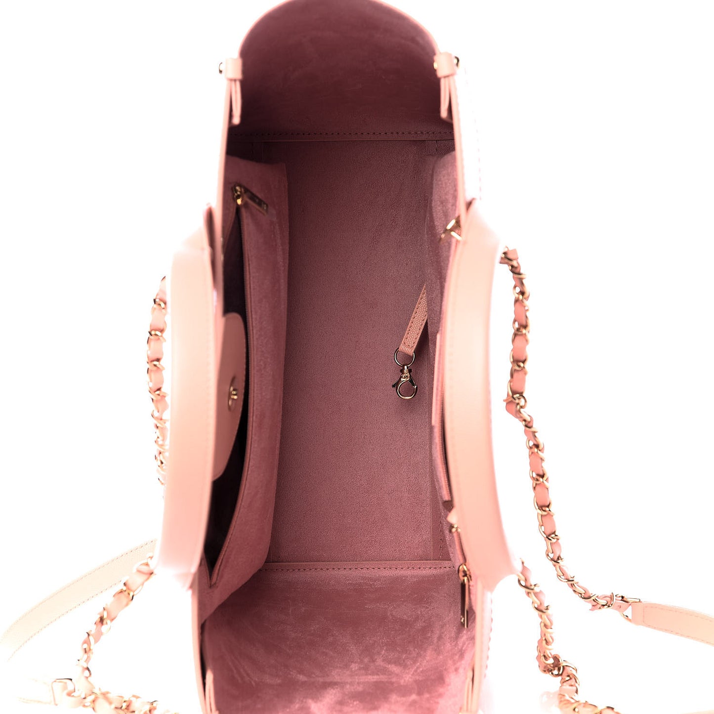 Caviar Small Studded Deauville Tote Light Pink