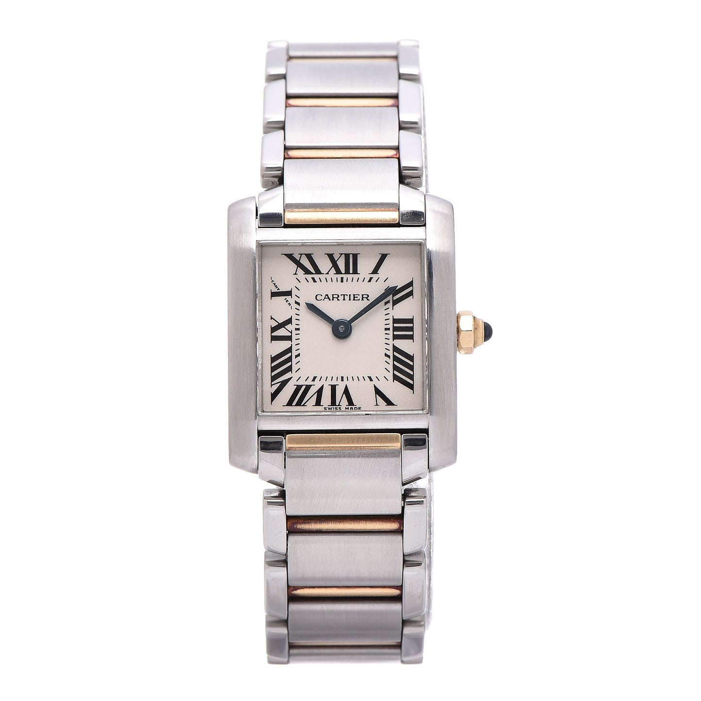 Stainless Steel 18K Yellow Gold 20mm Tank Francaise Quartz Watch