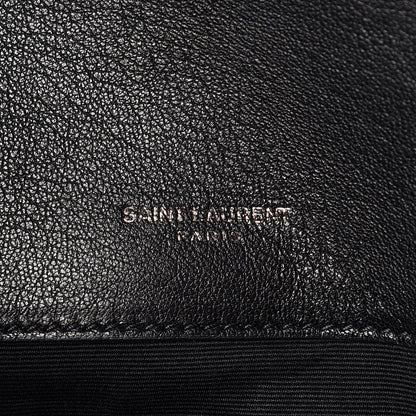 Saint Laurent Sheepskin Matelasse Chevron Monogram Medium College Bag Black 11 of 16