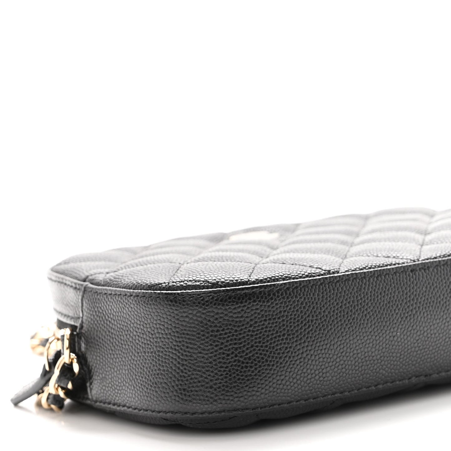 Caviar Quilted Vanity With Chain Black