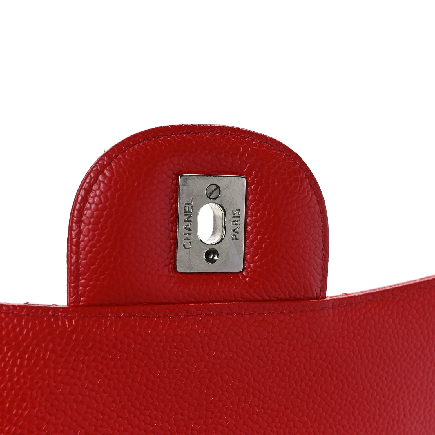 Chanel Caviar Quilted Jumbo Double Flap Red 13 of 13