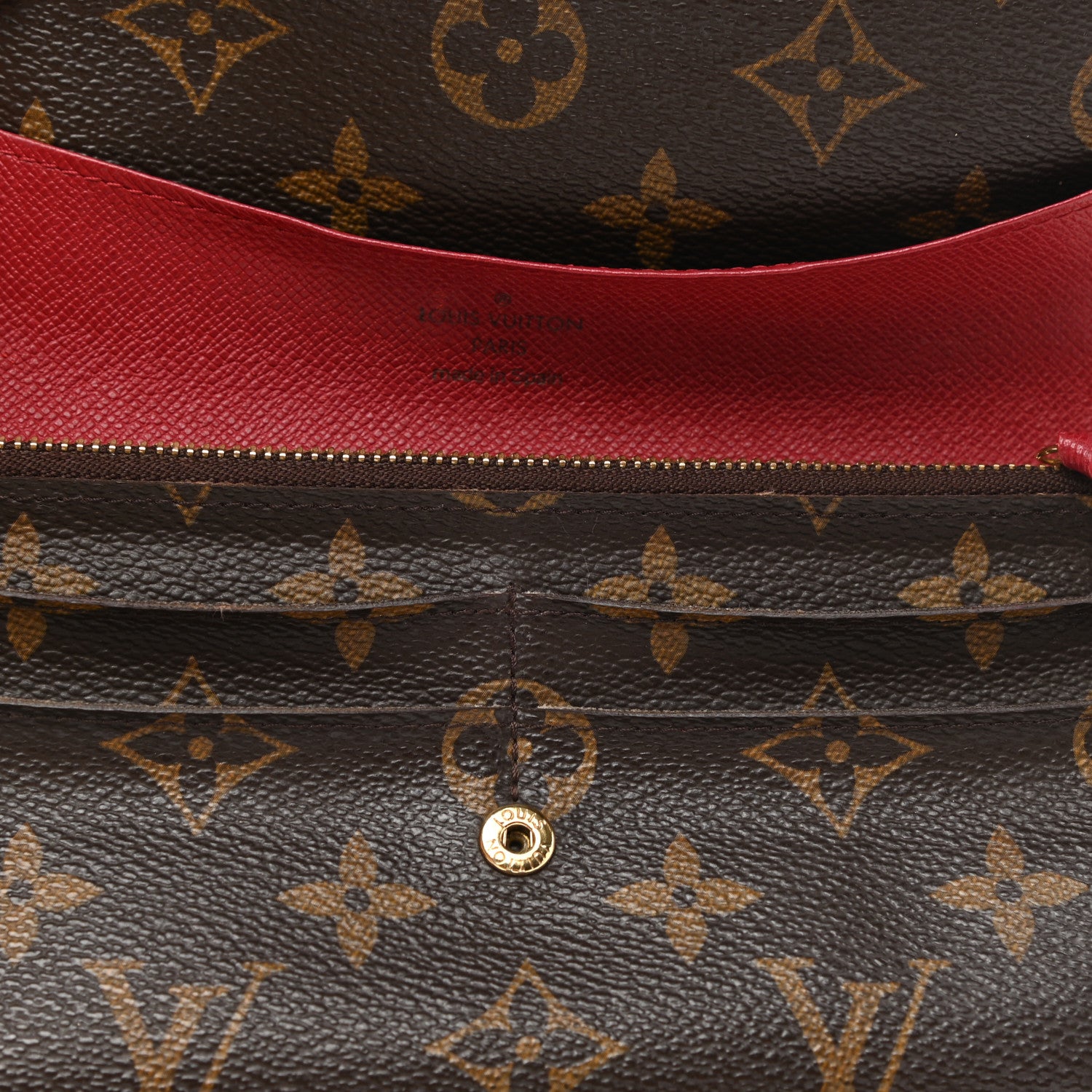 Louis Vuitton Monogram Emilie Wallet Red 8 of 14