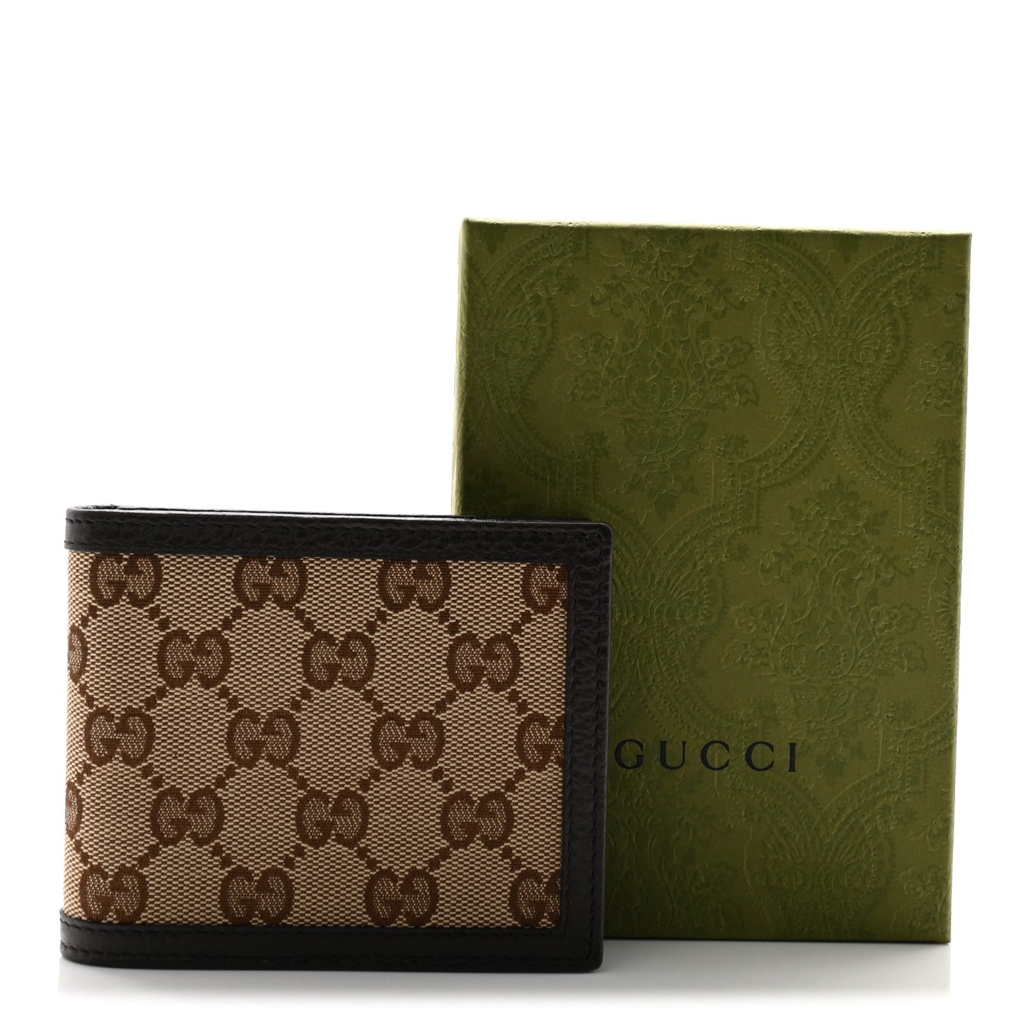 Mens Monogram Bi-Fold Wallet Dark Brown