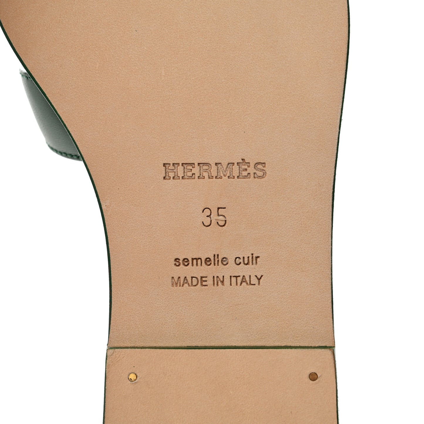 Calfskin Oran Sandals 35 Vert Electrique