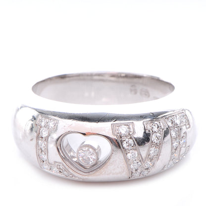 Chopard 18k White Gold Happy Diamonds Love Ring 5.5 1 of 5