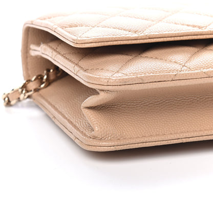 Chanel Caviar Quilted Wallet On Chain WOC Beige 9 of 10