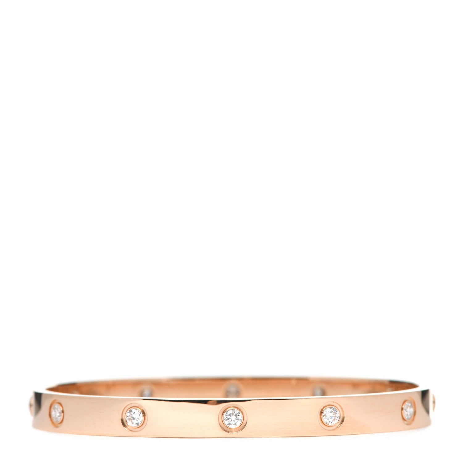 Cartier 18K Pink Gold 10 Diamond LOVE Bracelet 18 3 of 6