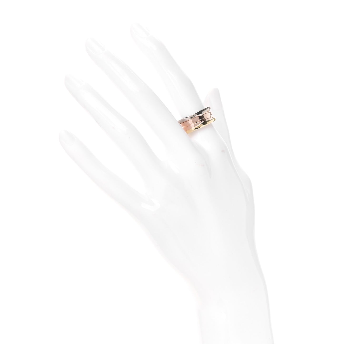 18K Rose White Yellow Gold B.Zero1 Three-Band Ring 52 6