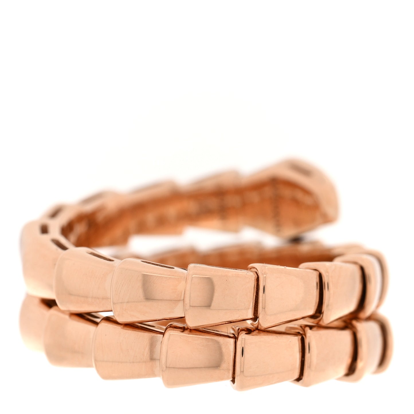 18K Rose Gold Diamond Serpenti Viper Wrap Ring S