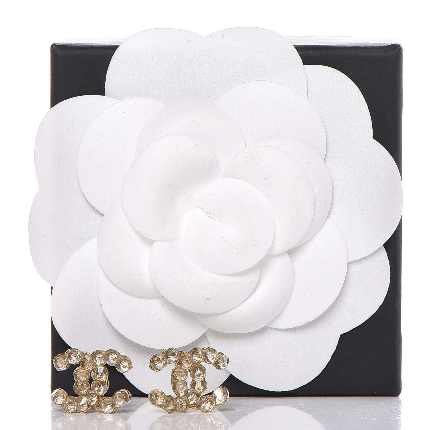 Chanel Poured Glass CC Earrings Light Gold 5 of 5