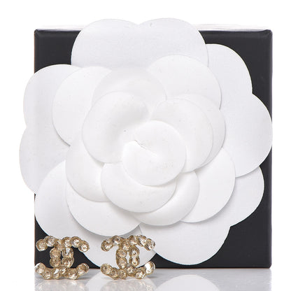 Chanel Poured Glass CC Earrings Light Gold 5 of 5