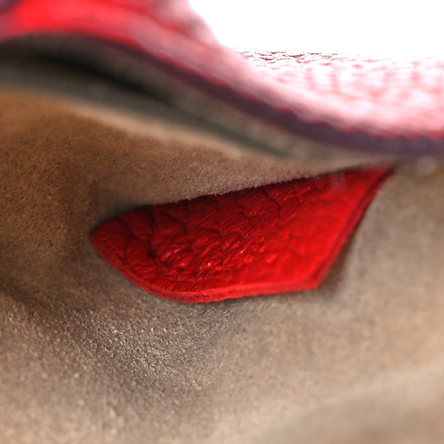 Grained Lambskin Mini Drew Shoulder Bag Plaid Red