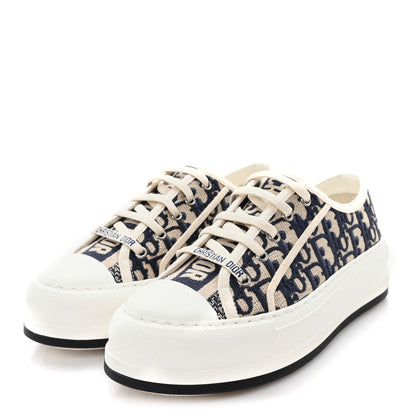 Christian Dior Canvas Oblique Walk'N'Dior Low Top Sneakers 37.5 Deep Blue 4 of 10