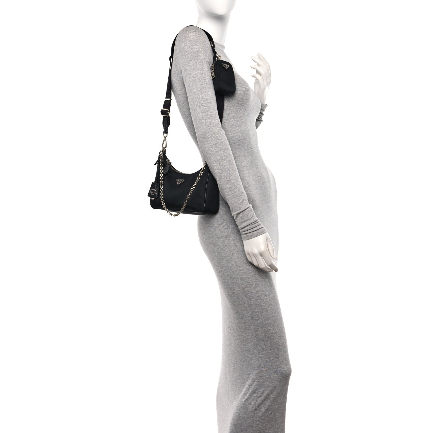Prada Nylon Re-Edition 2005 Shoulder Bag Black 2 of 10