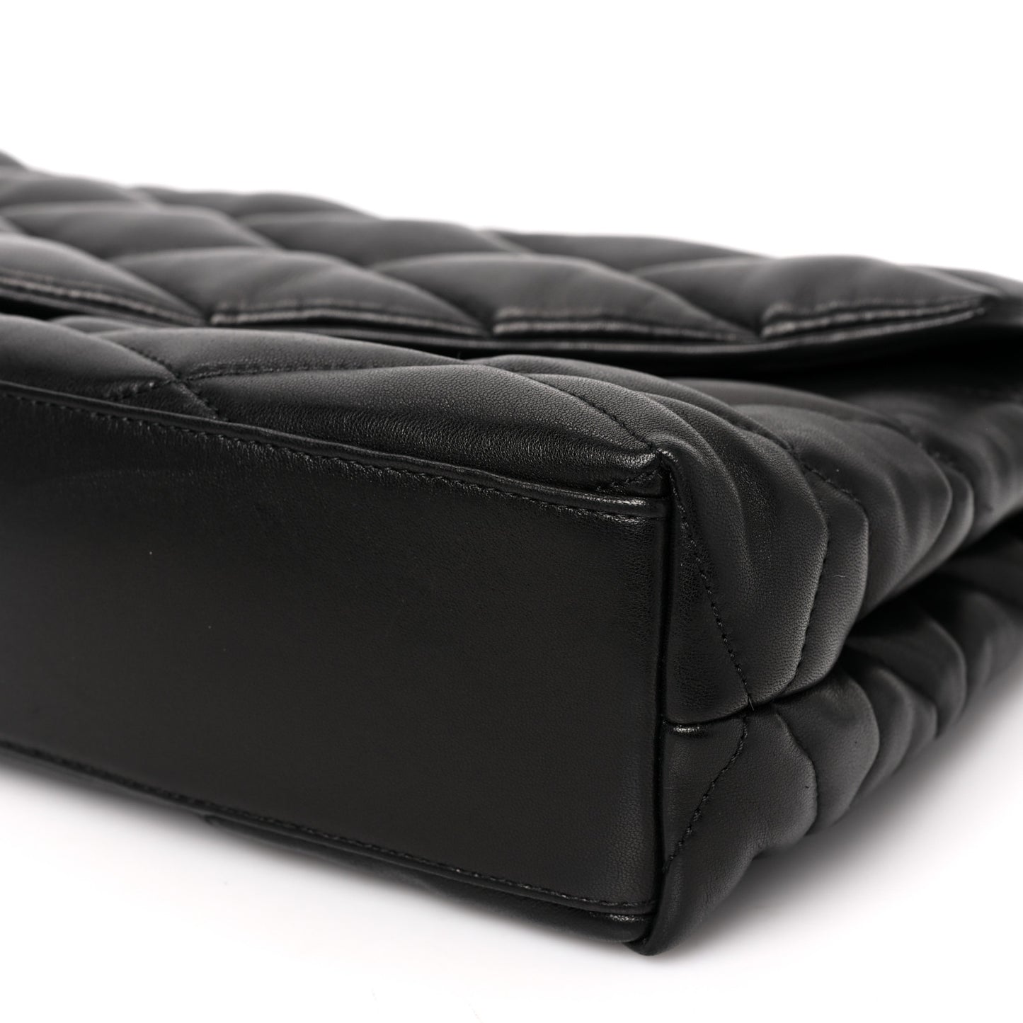 Lambskin Quilted Sade Puffer Envelope Clutch Black