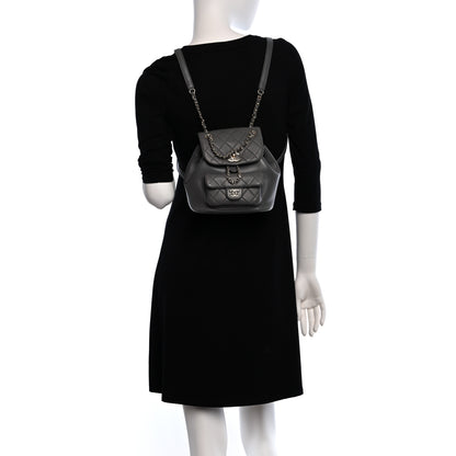 Chanel Lambskin Quilted Small Duma Drawstring Backpack Grey 2 of 11