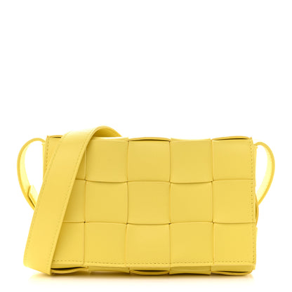 Bottega Veneta Lambskin Maxi Intrecciato Small Cassette Crossbody Bag Lemonade 2 of 21
