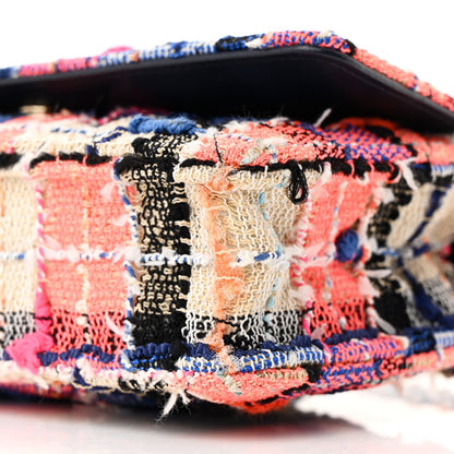 Chanel Tweed Quilted Wallet on Chain WOC Pink Blue Beige 11 of 12