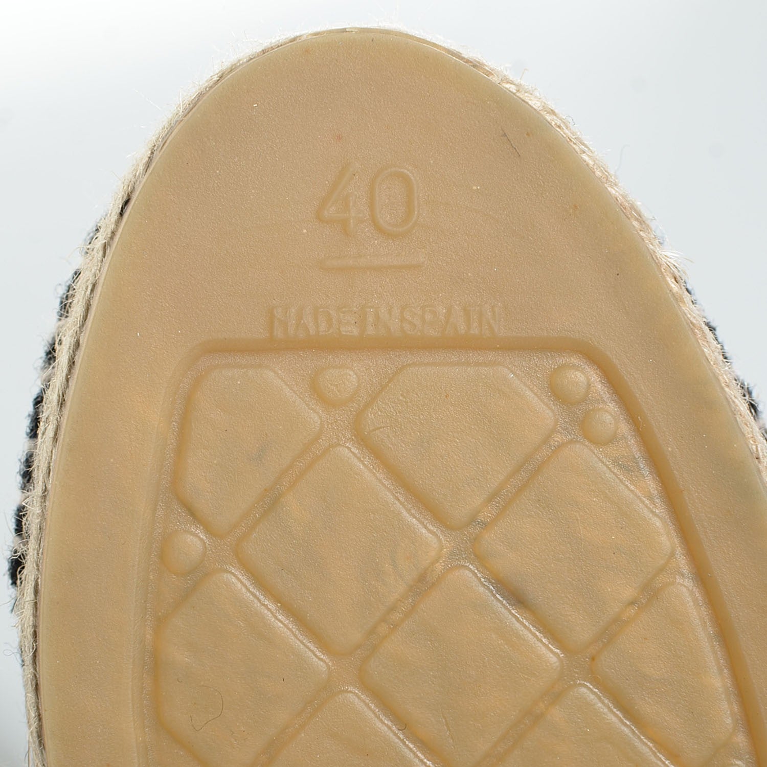 Chanel Fabric Flannel Espadrilles 40 Grey Black 5 of 6