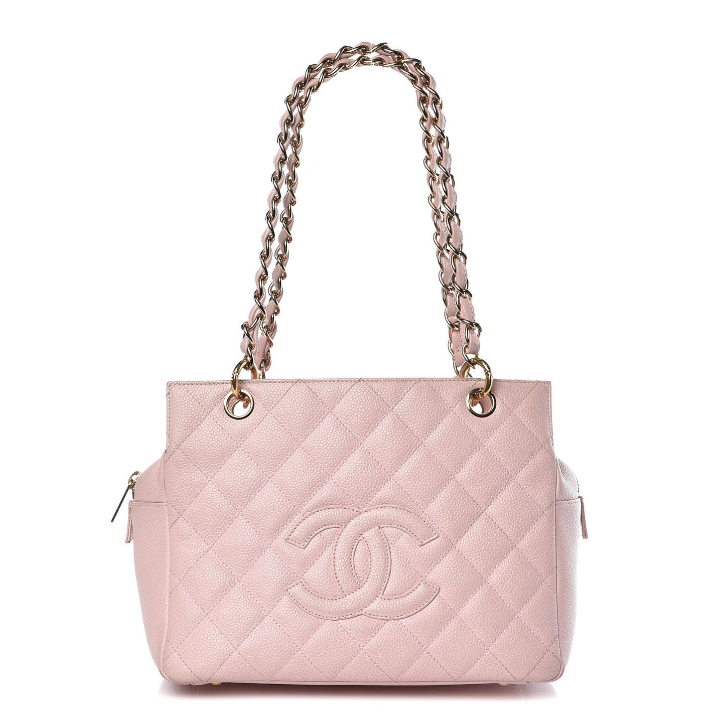 Caviar Quilted Petit Timeless Shopping Tote PTT Pink