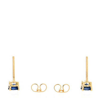 Tiffany 18K Yellow Gold Blue Sapphire Earrings 3 of 6