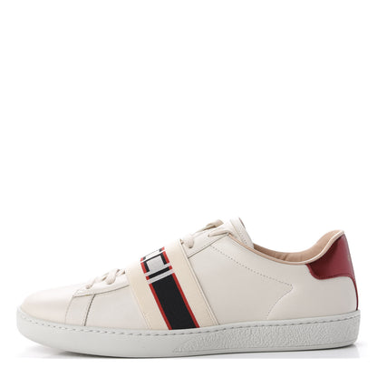 Gucci Calfskin Stripe Womens New Ace Sneakers 39 New Mystic White Ecru Red Flame 1 of 10