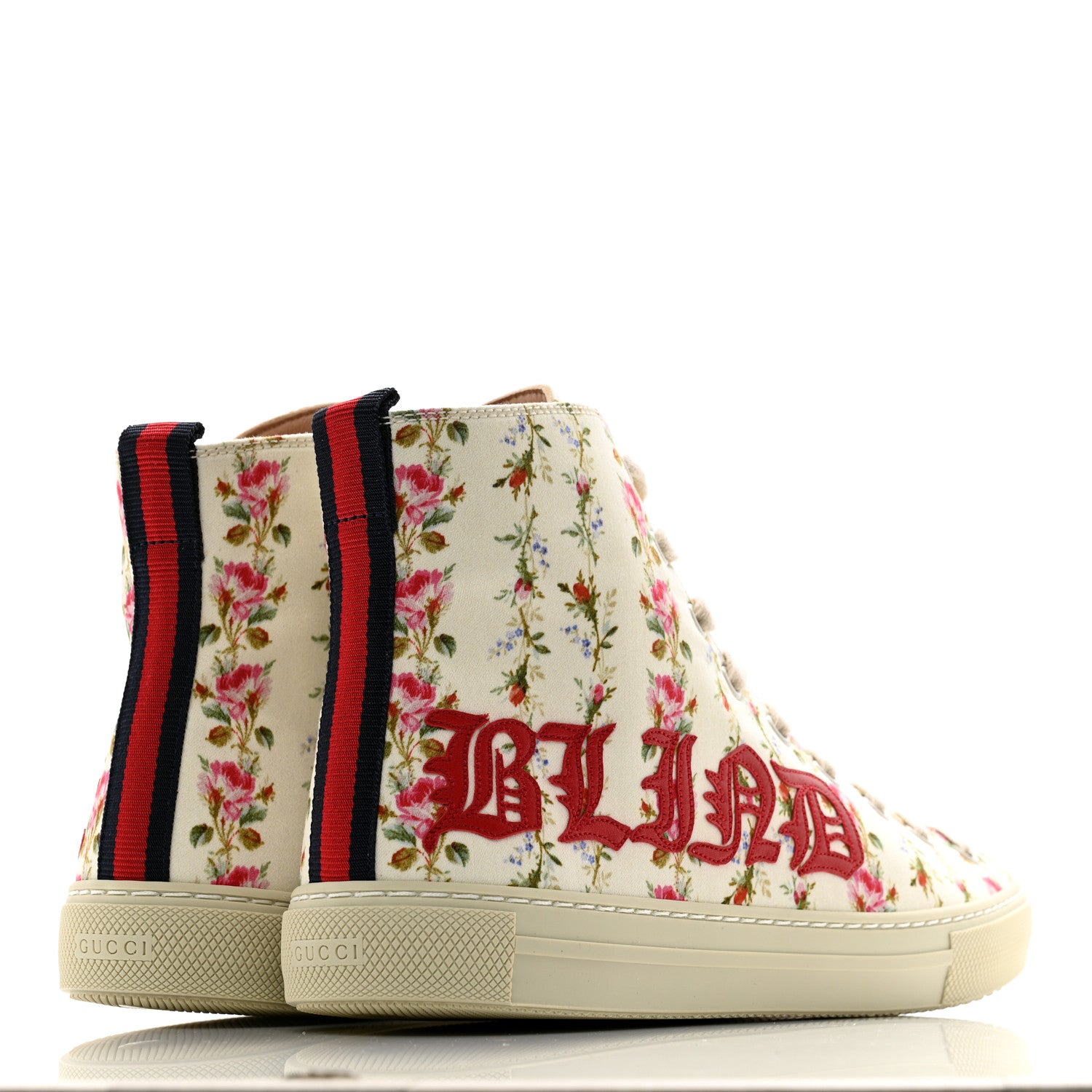 Gucci Canvas Romantic Print Major Blind For Love High Top Sneakers 38 Ivory 4 of 9