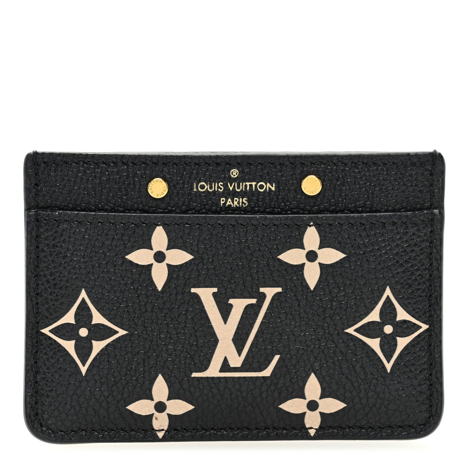 Louis Vuitton Empreinte Card Holder Black Beige 1 of 6