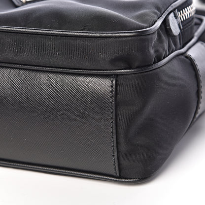 Prada Nylon Saffiano Vela Double Zip Crossbody Bag Black 10 of 11