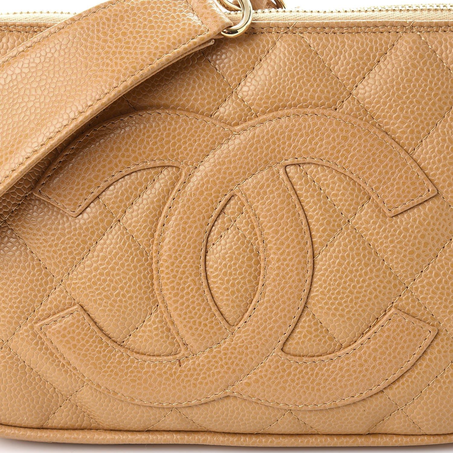 Chanel Caviar Quilted CC Shoulder Bag Beige 8 of 10