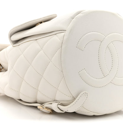 Chanel Caviar Quilted Pockets Backpack White 10 of 13