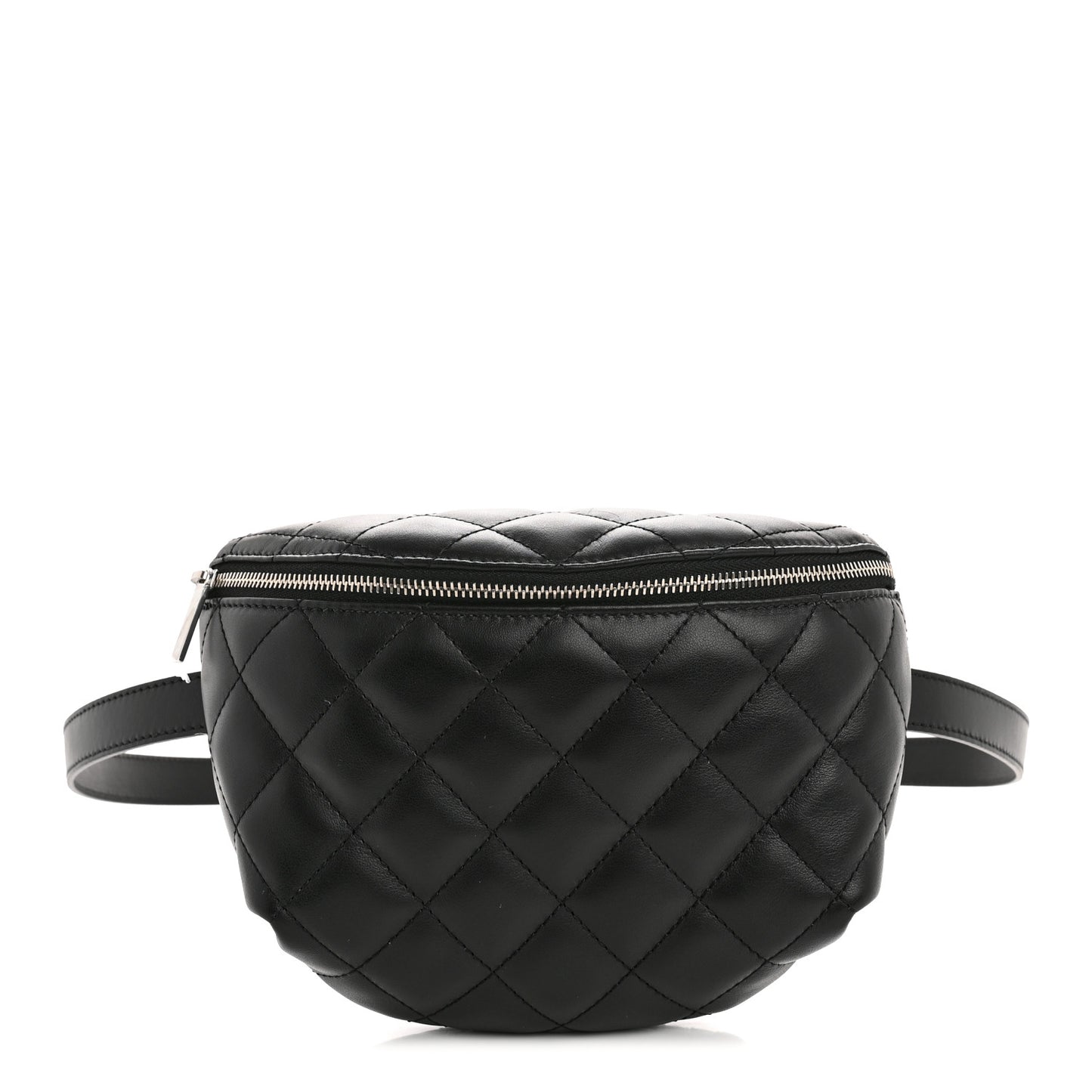 Calfskin Quilted Uniform Waist Belt Bag Black
