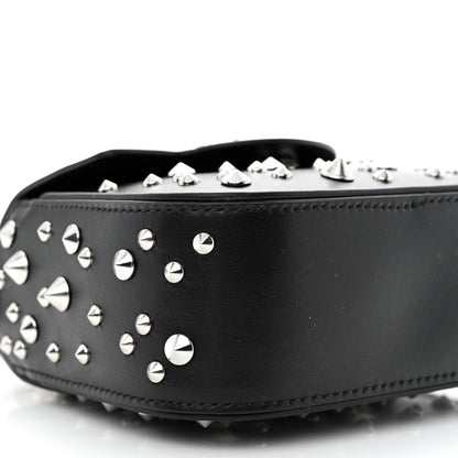 Versace Grained Calfskin Spiked Micro La Medusa Bag Black 9 of 10
