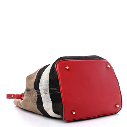 Burberry Canvas Mega Check Medium Ashby Hobo Cadmium Red 4 of 14