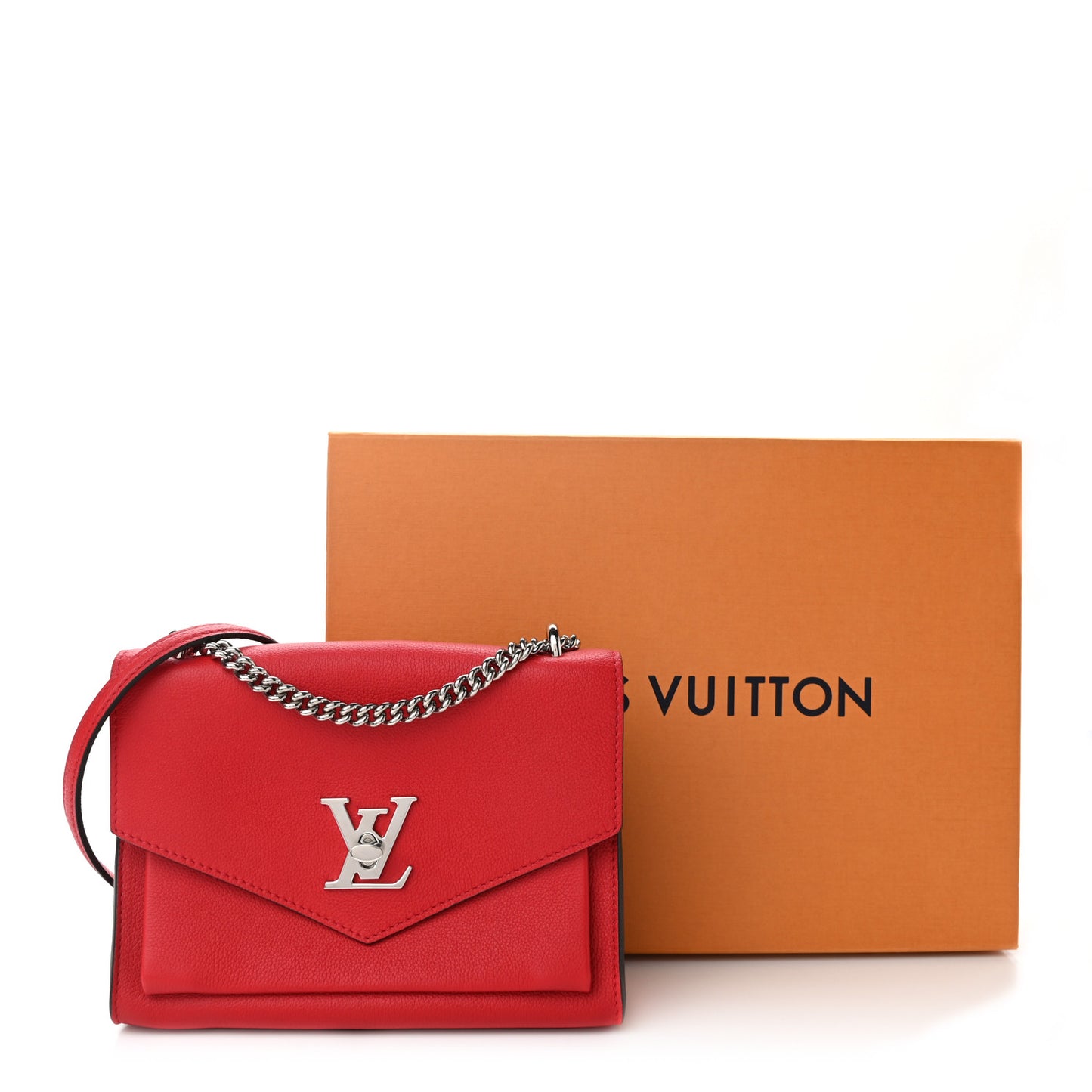 Soft Calfskin Mylockme Chain Bag BB Rubis