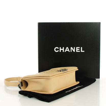 Chanel Calfskin Embossed New Medium Cordoba Boy Flap Ecru 4 of 7
