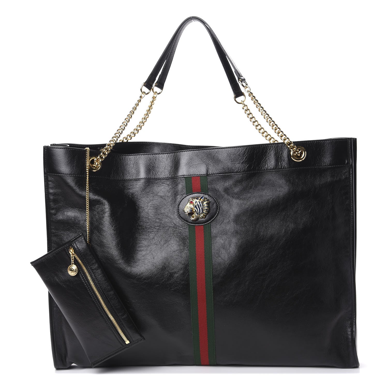 Gucci Calfskin Large Rajah Chain Tote Black 1 of 6