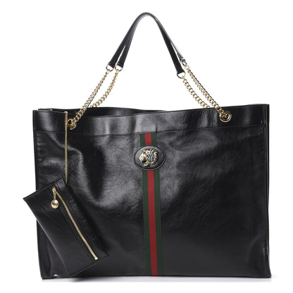 Gucci Calfskin Large Rajah Chain Tote Black 1 of 6