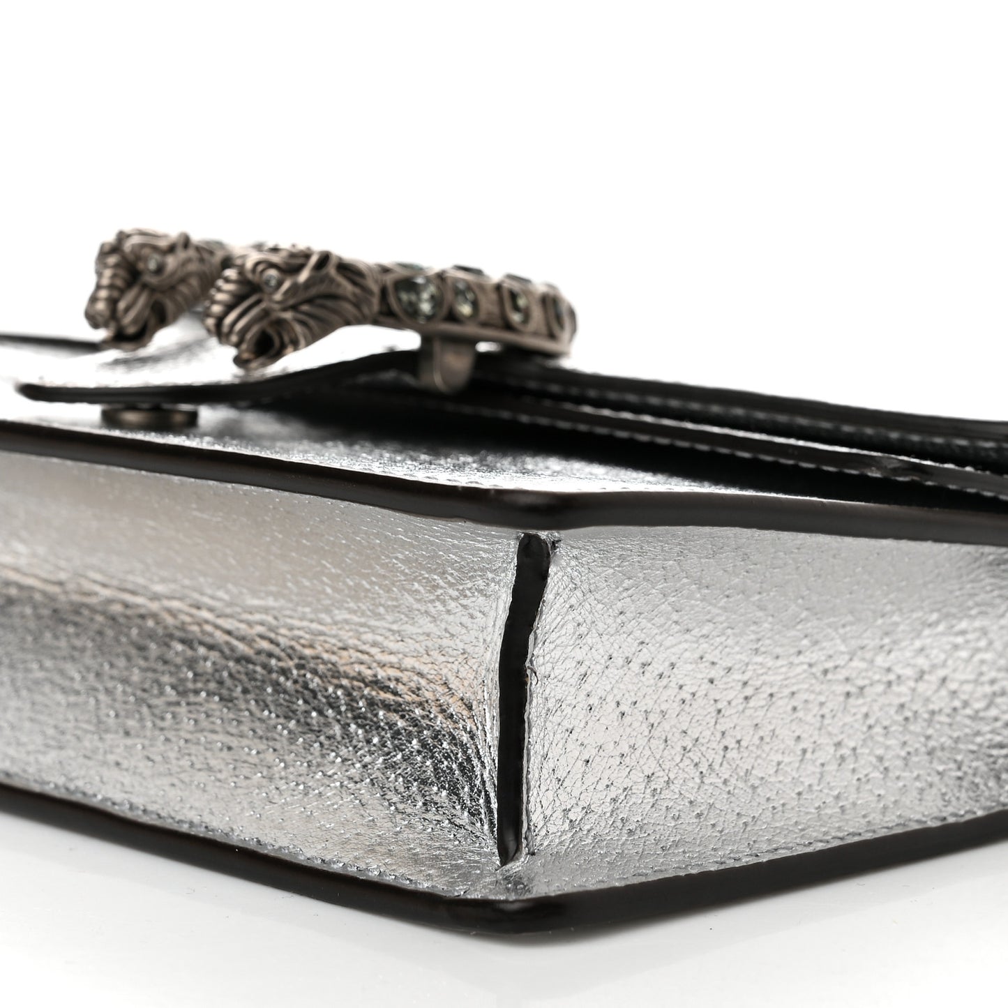 Metallic Calfskin Super Mini Dionysus Shoulder Bag Silver