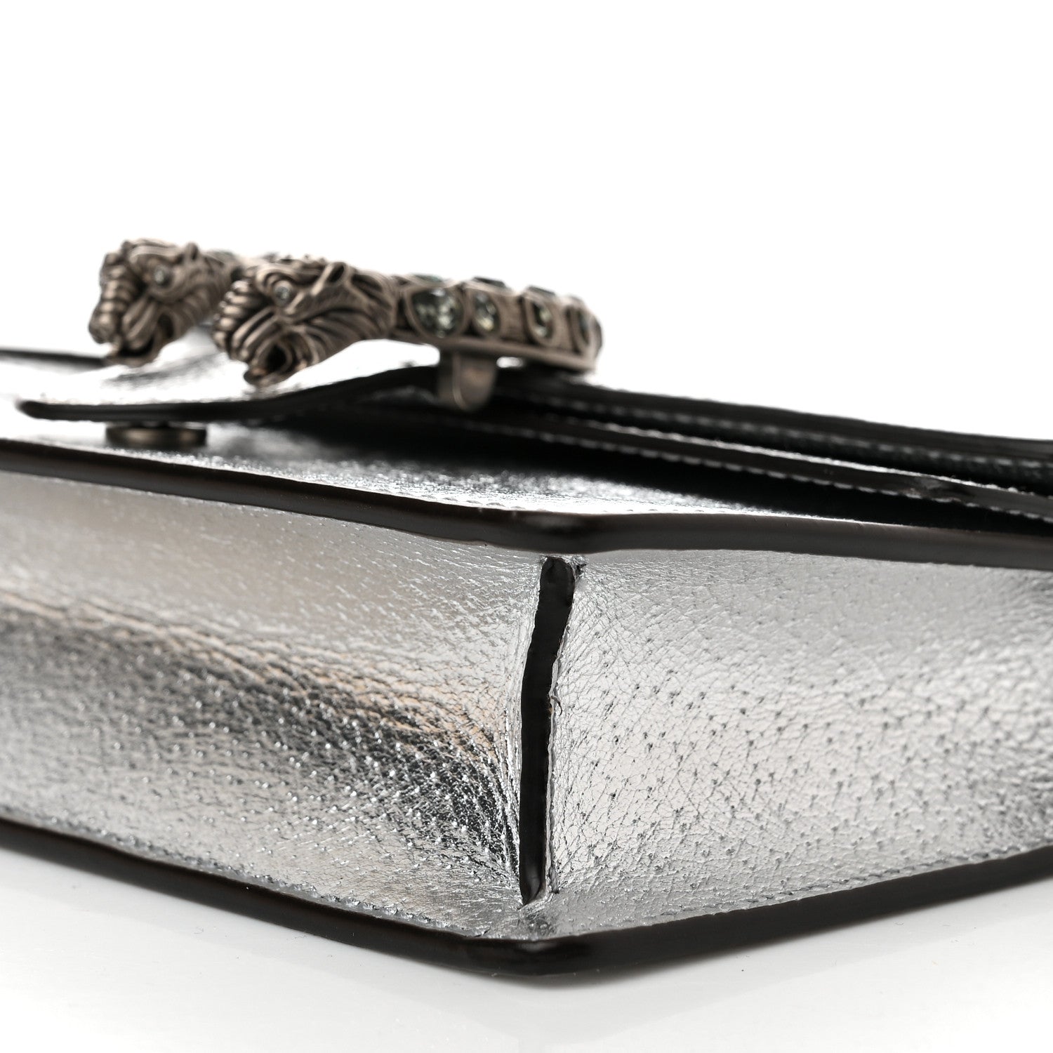 Gucci Metallic Calfskin Super Mini Dionysus Shoulder Bag Silver 9 of 11