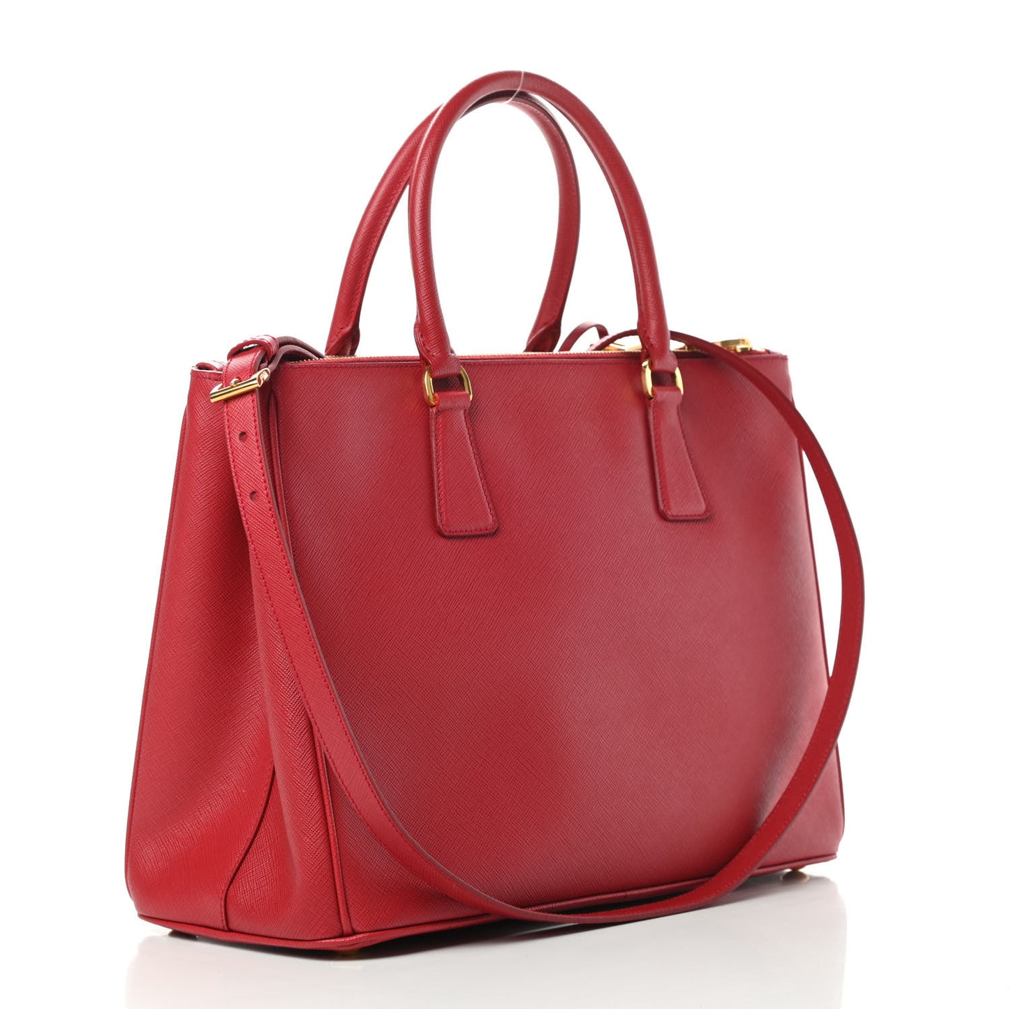 Saffiano Medium Galleria Double Zip Tote Fuoco