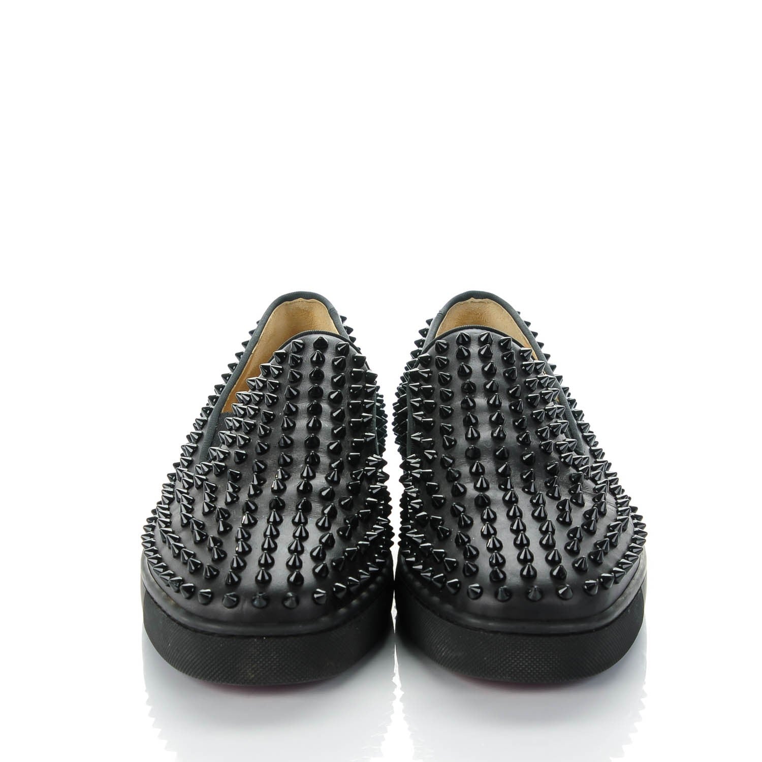 Christian Louboutin Mens Calfskin Spikes Roller Boat Flat 44 Black 2 of 6