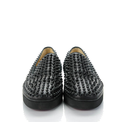 Christian Louboutin Mens Calfskin Spikes Roller Boat Flat 44 Black 2 of 6