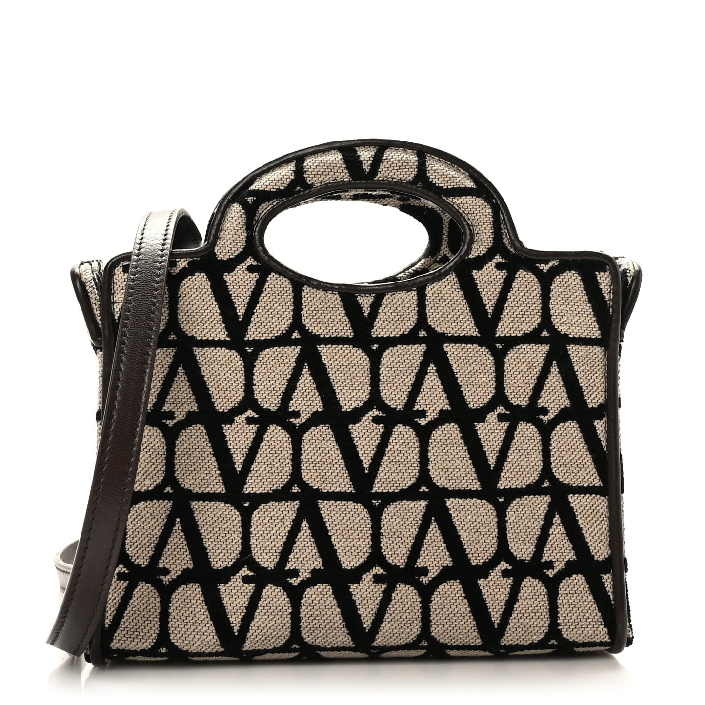 Toile Iconographe Goatskin Mini Le Troisieme Shopping Bag Naturale Black Fondant