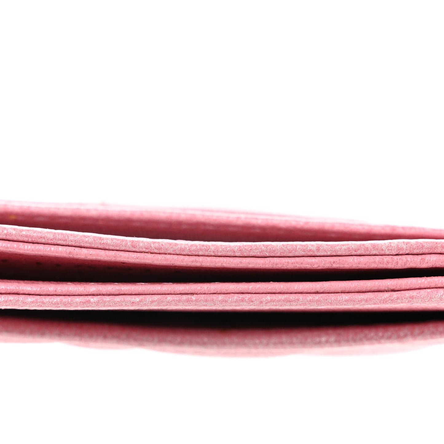 Cloudy Pearly Goatskin Quilted Card Holder Pink