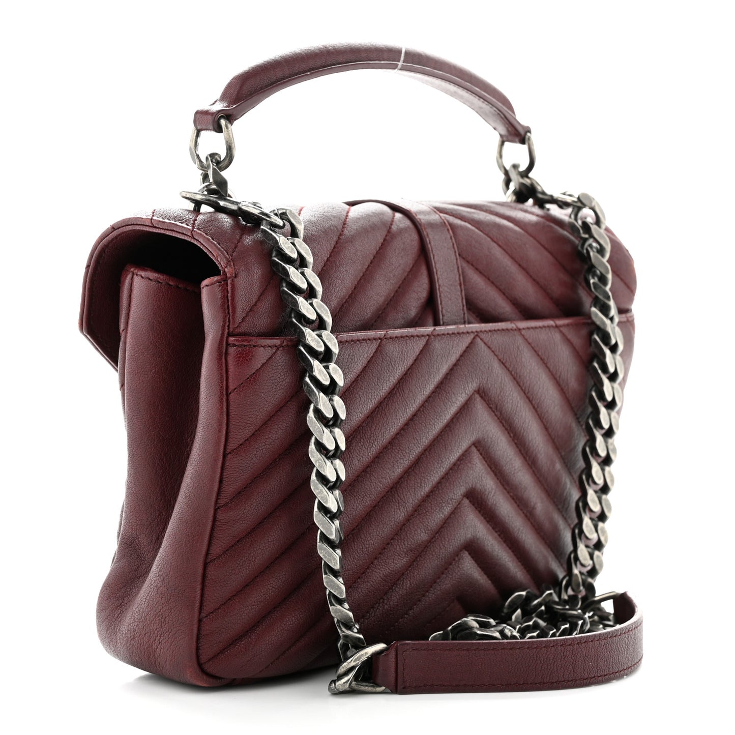 Sheepskin Matelasse Chevron Medium College Bag Rouge Legion