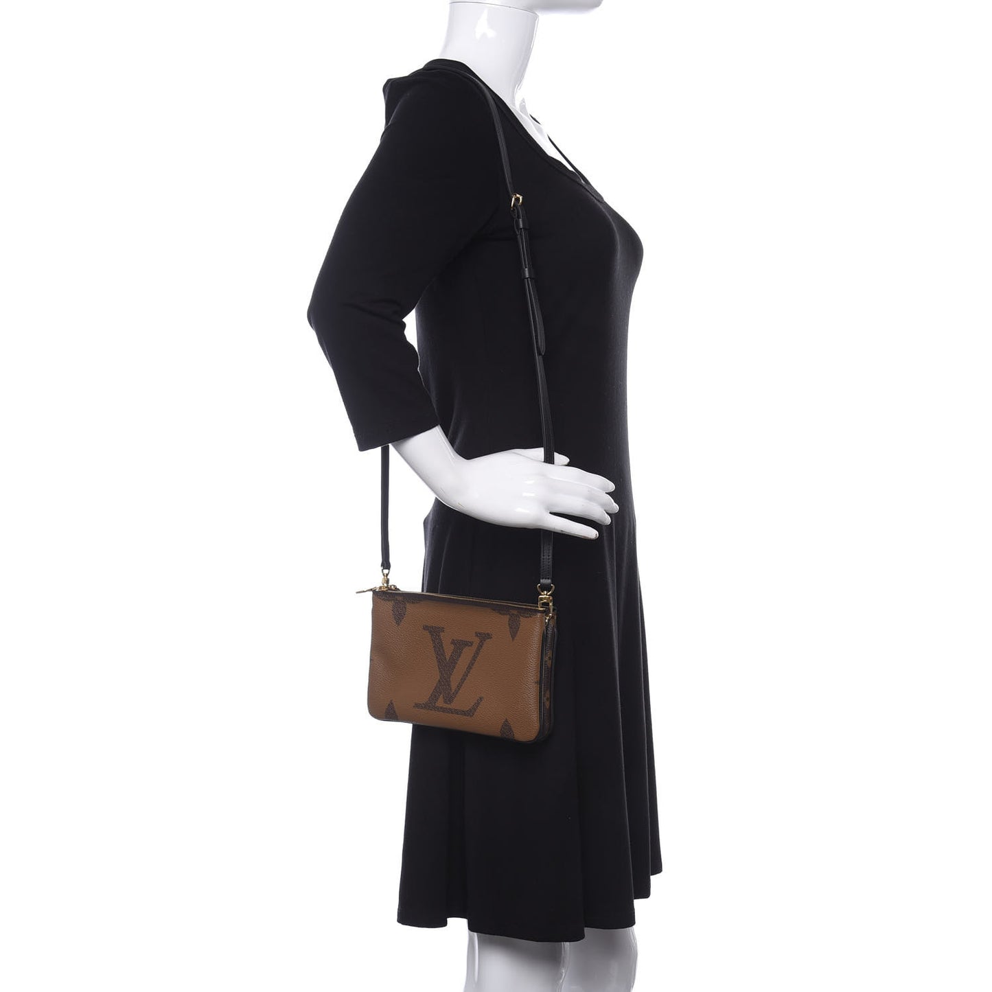 Reverse Monogram Giant Double Zip Pochette