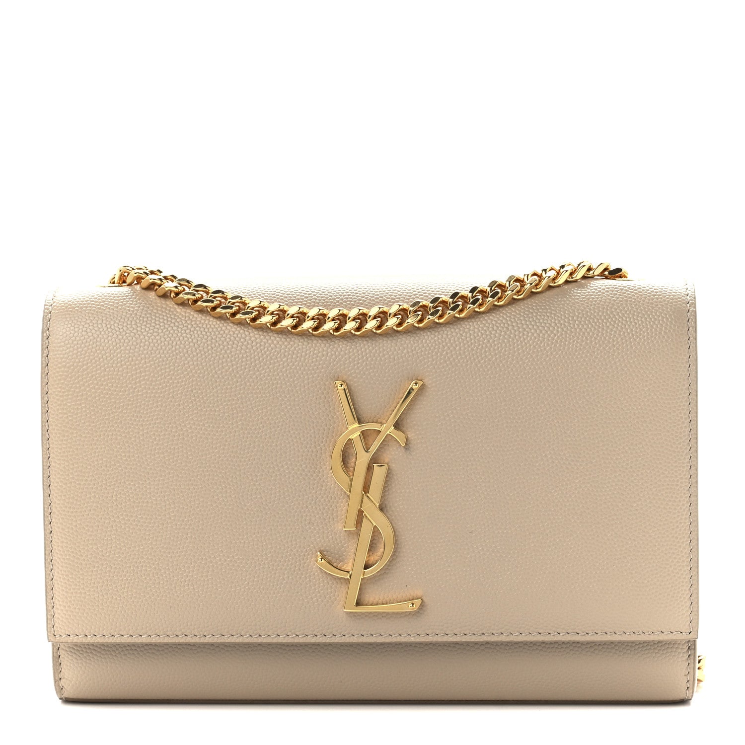 Saint Laurent Grain De Poudre Small Monogram Kate Satchel Nude Powder 1 of 13